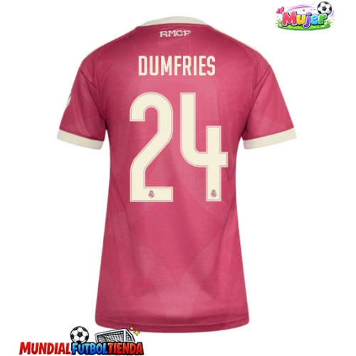 Camiseta Real Madrid Denzel Dumfries #24 Tercera Equipación Replica 2026-27 para mujer mangas cortas